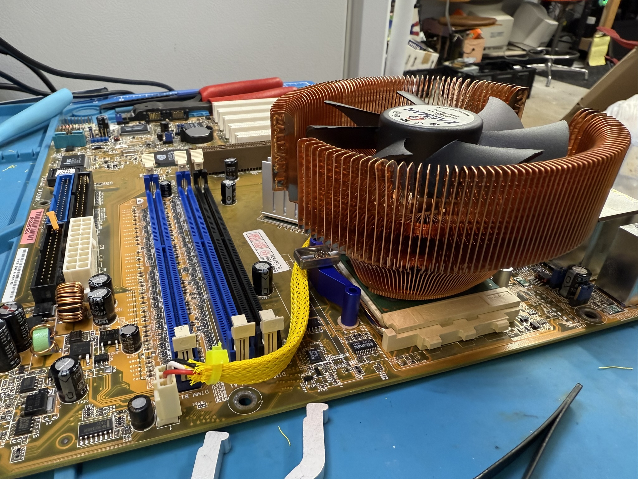 Copper fan installation